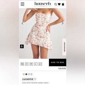 House of CB Jasmine rose print draped corset dress xs